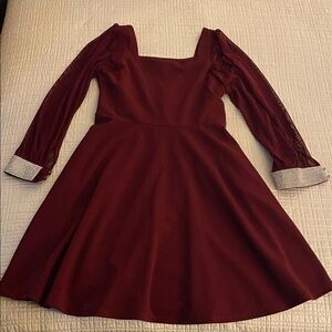 Speechless Mesh Sleeve Scuba Crepe Dress